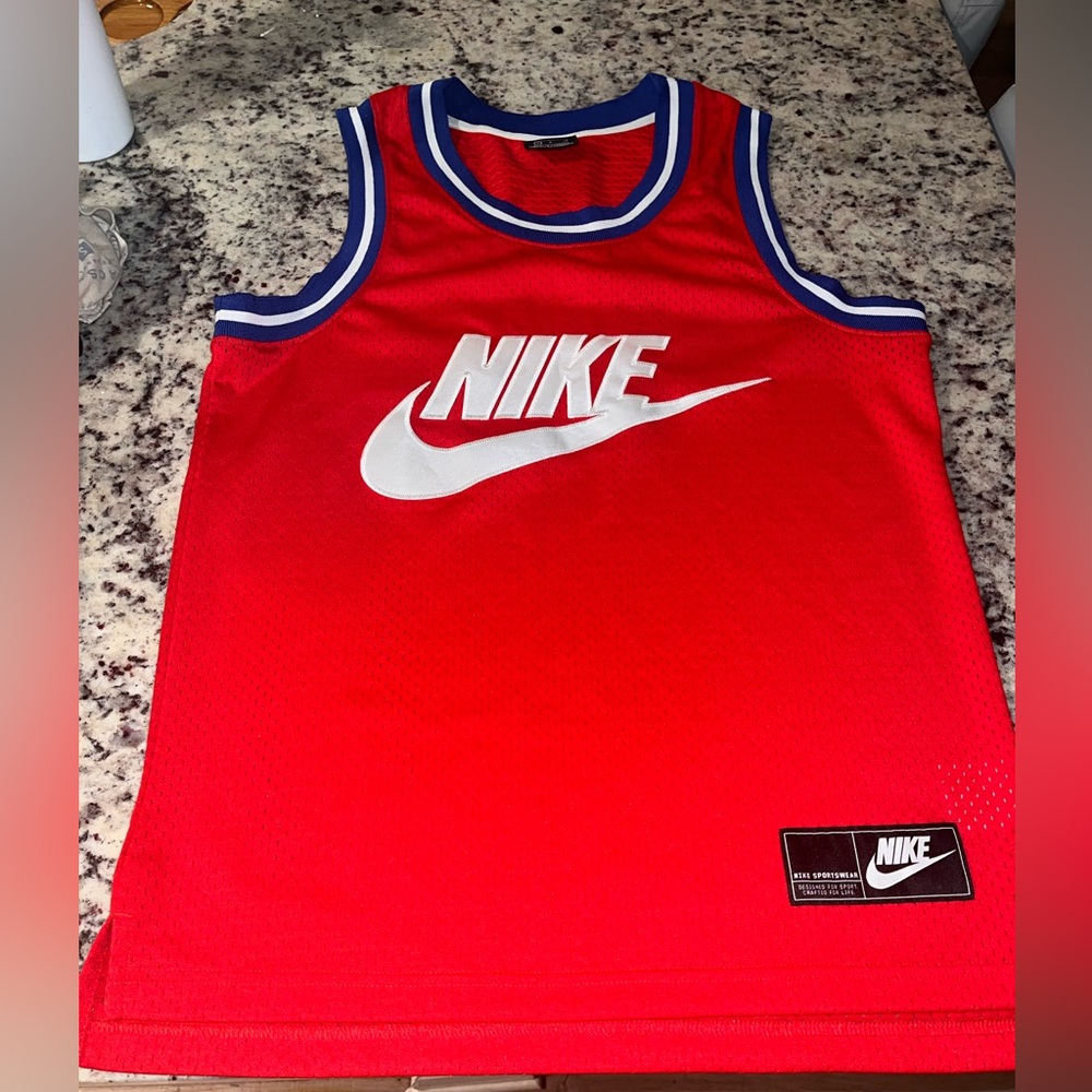 Nike Red and Blue Sports Jersey